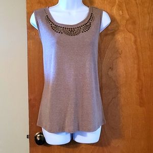 "Christopher and Banks " Heather brown tank top Size L PRICE DROP.  B1